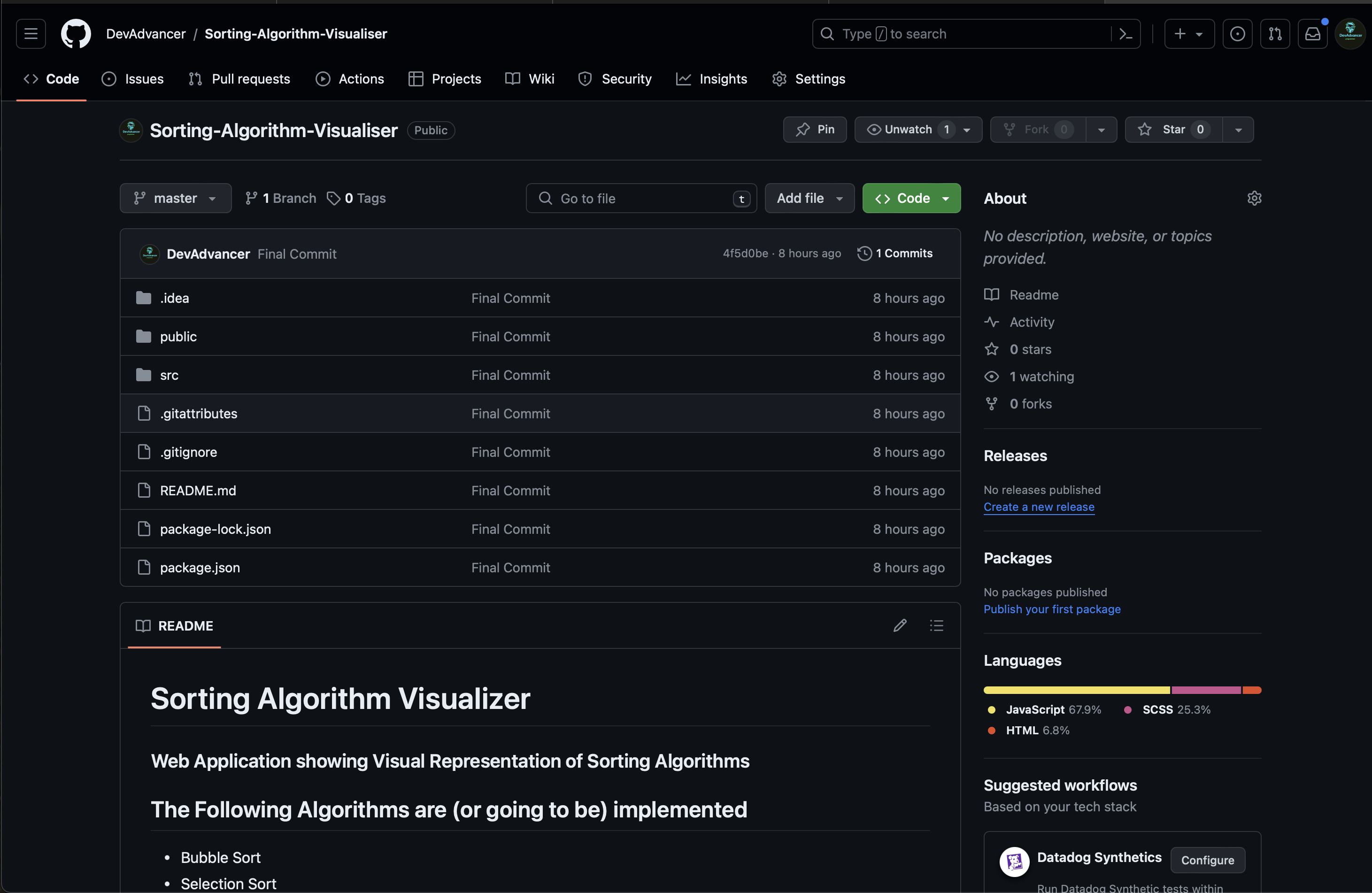 Sorting Algorithm Visualizer